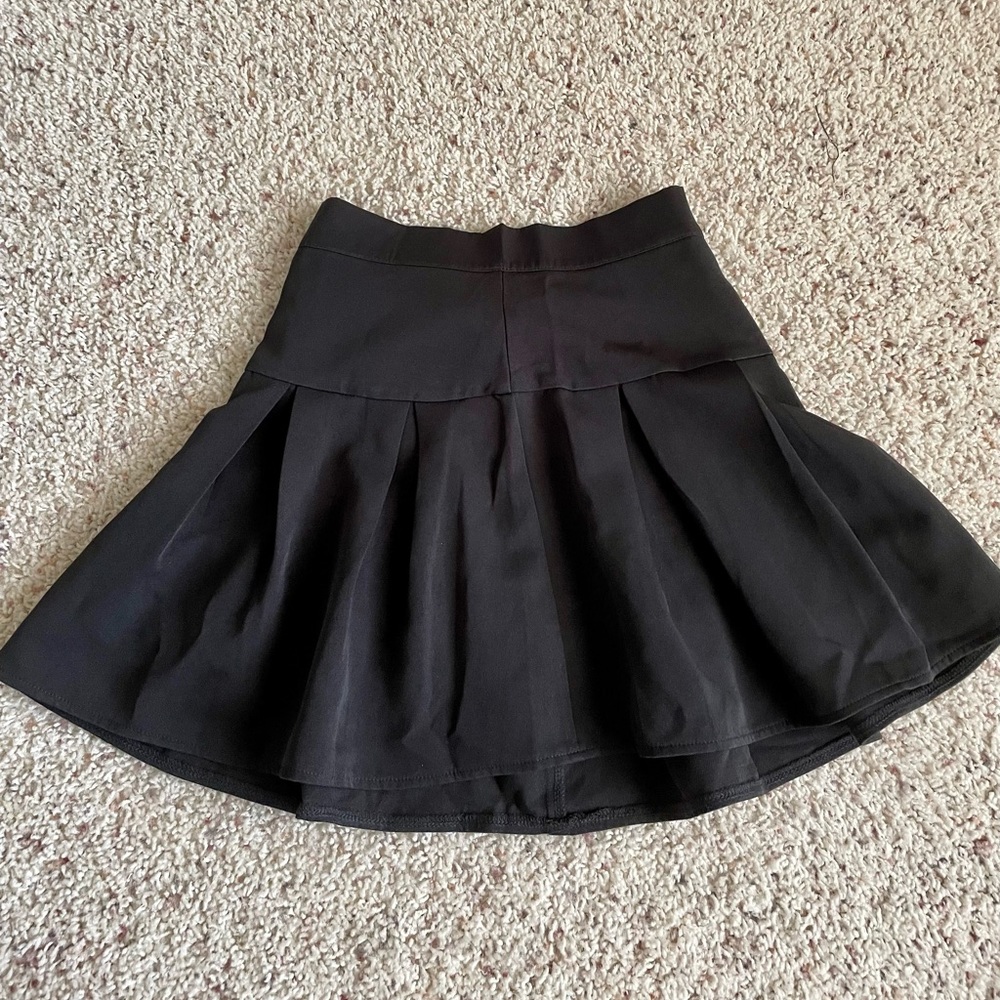 Black Pleated Skater Skirt